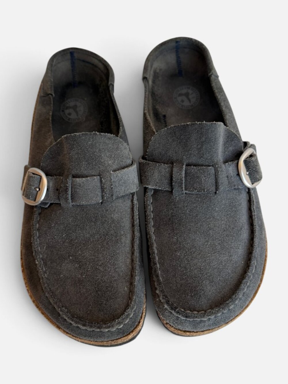 Birkenstock Buckley Blue Suede Clogs EU 40